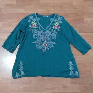 Johnny Was 3/4 sleeves blouse‎